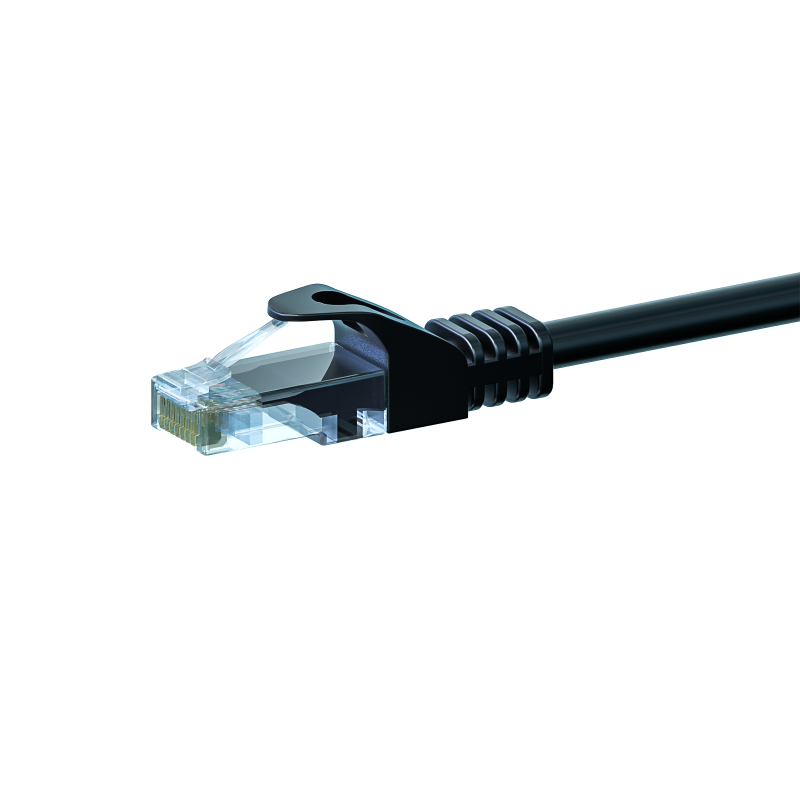 UTP CAT5e patchkabel 0,25m zwart - 100% koper