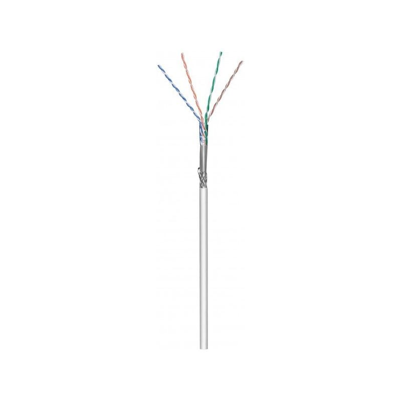 CAT6 S/FTP 50m kabel op rol soepel grijs CCA